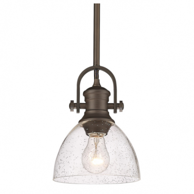 Dome Shape Seeded Glass Farmhouse Pendant light